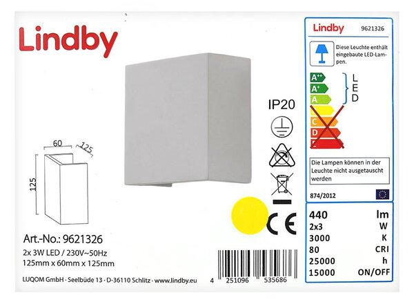 Lindby - LED väggbelysning ANNEKE 2xLED/3W/230V