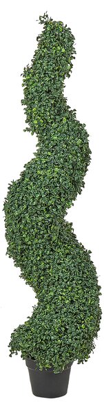 Konstgjort spiralträd i kruka Grönt plastblad Material Metallkonstruktion 120 cm Dekorativt inomhus utomhus Trädgårdstillbehör Beliani