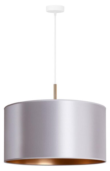 Duolla - Ljuskrona med textilsladd CANNES 1xE27/15W/230V diameter 45 cm silver/koppar