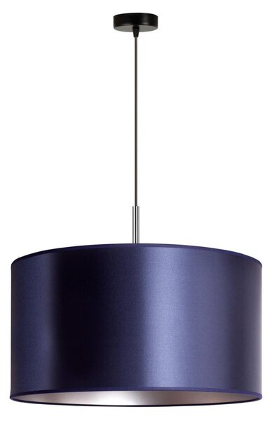 Duolla - Ljuskrona med textilsladd CANNES 1xE27/15W/230V diameter 45 cm blå/silver