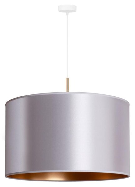 Duolla - Ljuskrona med textilsladd CANNES 1xE27/15W/230V diameter 50 cm silver/koppar