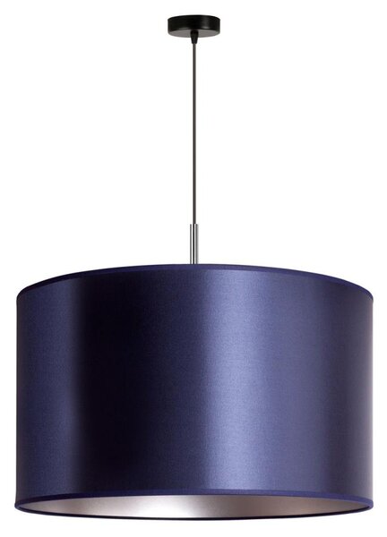 Duolla - Ljuskrona med textilsladd CANNES 1xE27/15W/230V diameter 50 cm blå/silver