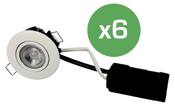 Luna Spot Låg profil IP44 Dim 927 Matt vit 6-pack