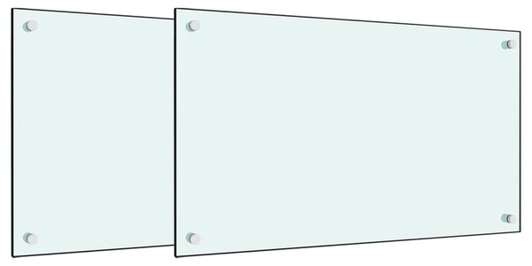 Stänkskydd 2 st vit 70x40 cm härdat glas