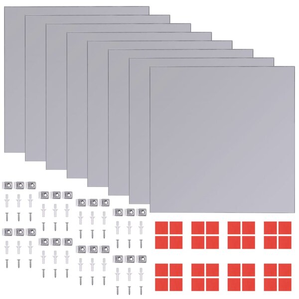 Spegelplattor utan ram glas 16 st 20,5 cm