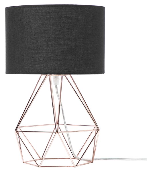 Bordslampa i Svart/Koppar Färg Modern Unik Lampfot Beliani