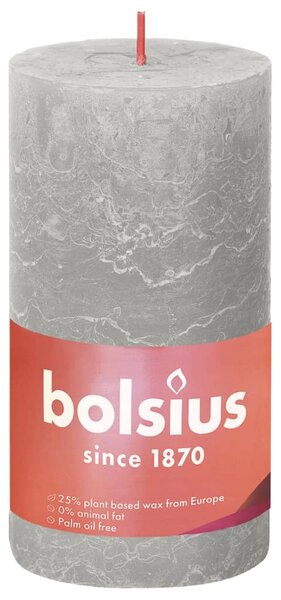 Bolsius Rustika blockljus 4-pack 130x68 mm sandgrå