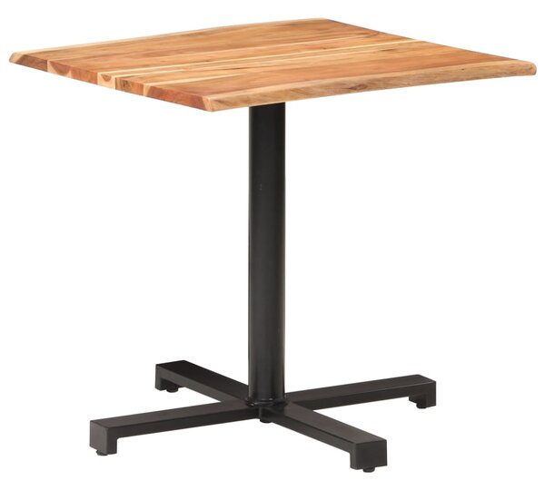 Cafébord med levande kanter 80x80x75 cm massivt akaciaträ