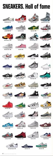 Poster, Affisch Sneakers - Hall of Fame, (53 x 158 cm)