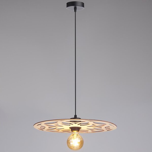 Ljuskrona med textilsladd FALCO 1xE27/60W/230V diameter 40 cm beige