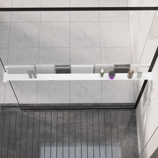 Duschhylla för duschvägg vit 115 cm aluminium