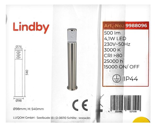 Lindby - LED-lampa för utomhusbruk BELEN LED/4,1W/230V IP44