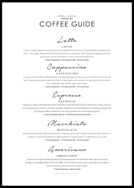COFFEE GUIDE POSTER - 70x100