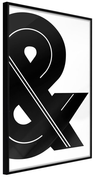 Inramad Poster / Tavla - Ampersand (Black and White) - 20x30 Svart ram