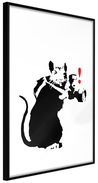 Inramad Poster / Tavla - Banksy: Rat Photographer - 20x30 Svart ram