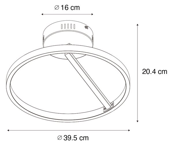 Design taklampa svart inkl LED 3-stegs dimbar - Anello