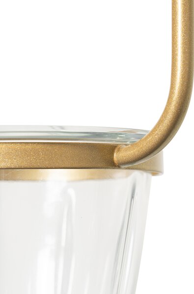 Art déco hänglampa guld med vitt glas 3 lampor - Isabella