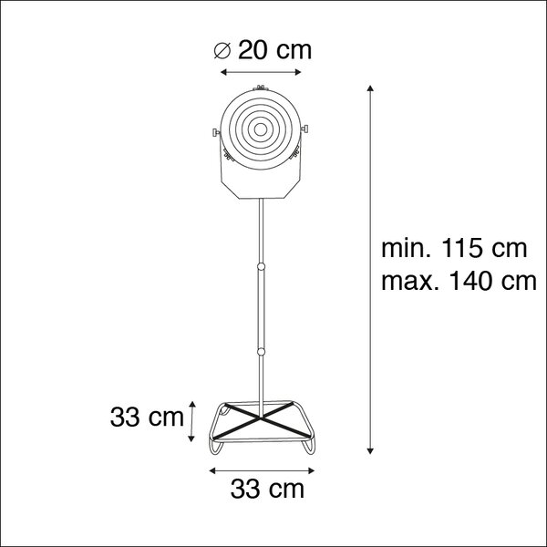 Industriell golvlampa brons 140 cm - Broca