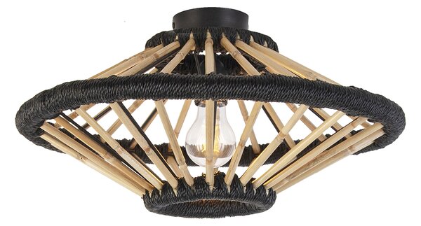 Orientalisk taklampa bambu med svart 46 cm - Evalin