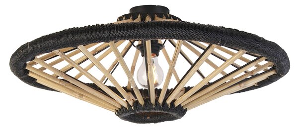 Orientalisk taklampa bambu med svart 60 cm - Evalin