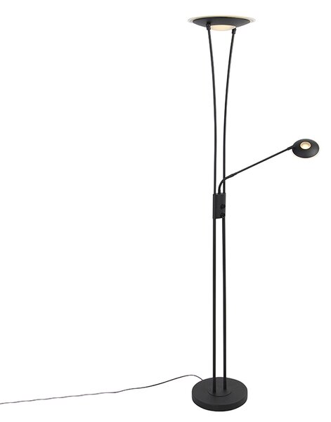 Modern golvlampa svart inkl. LED med läsarm - Ibiza