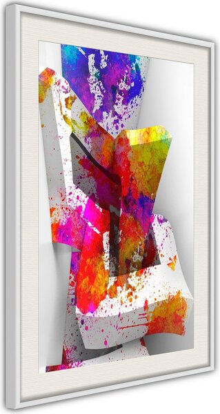 Inramad Poster / Tavla - Colours and Shapes - 40x60 Vit ram med passepartout