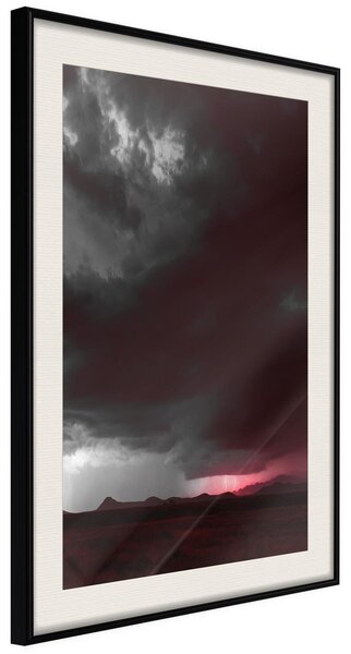 Inramad Poster / Tavla - Dark Sky - 20x30 Svart ram med passepartout