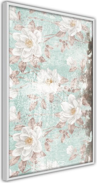 Inramad Poster / Tavla - Floral Muslin - 30x45 Vit ram
