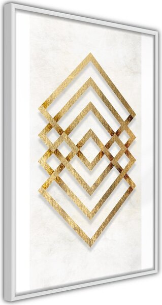 Inramad Poster / Tavla - Golden Inlay - 20x30 Vit ram