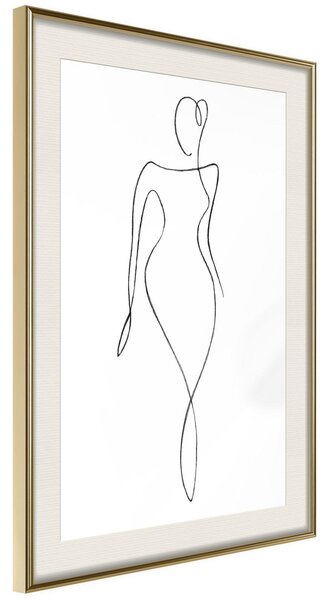 Inramad Poster / Tavla - Impeccable Figure - 20x30 Guldram med passepartout