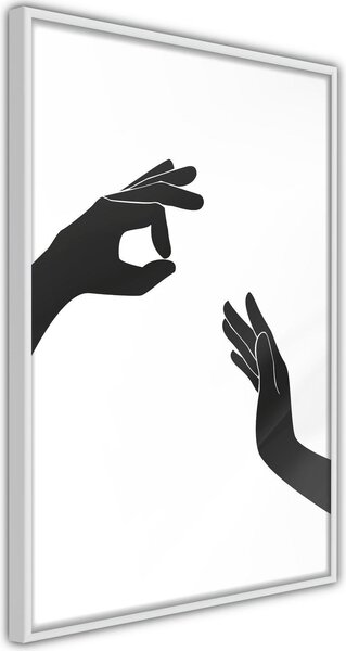 Inramad Poster / Tavla - Language of Gestures I - 30x45 Vit ram