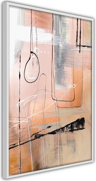 Inramad Poster / Tavla - Pastel Abstraction - 40x60 Vit ram