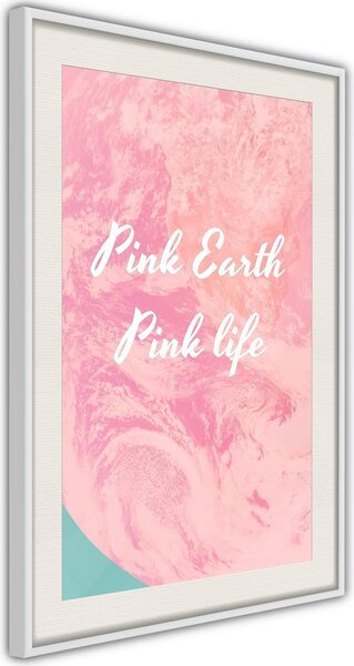 Inramad Poster / Tavla - Pink Life - 20x30 Vit ram med passepartout