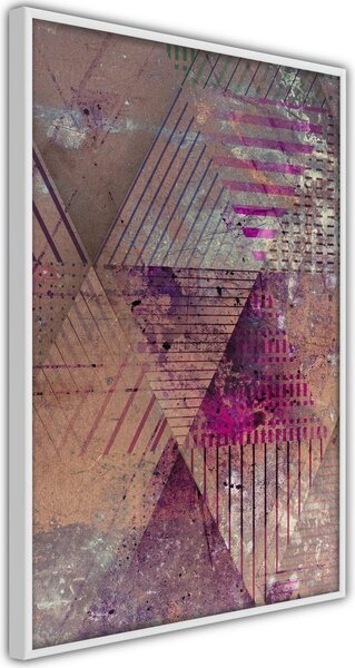 Inramad Poster / Tavla - Pink Patchwork II - 30x45 Vit ram