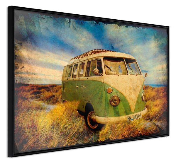 Inramad Poster / Tavla - Hippie Van I - 45x30 Svart ram
