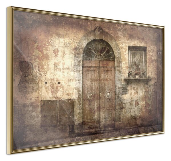 Inramad Poster / Tavla - Mysterious Door - 60x40 Guldram