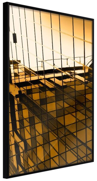 Inramad Poster / Tavla - Steel and Glass (Yellow) - 20x30 Svart ram