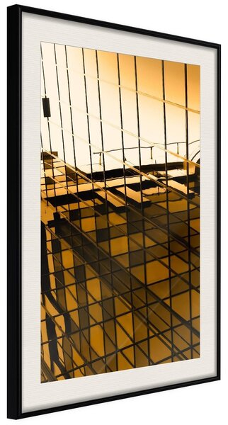 Inramad Poster / Tavla - Steel and Glass (Yellow) - 20x30 Svart ram med passepartout