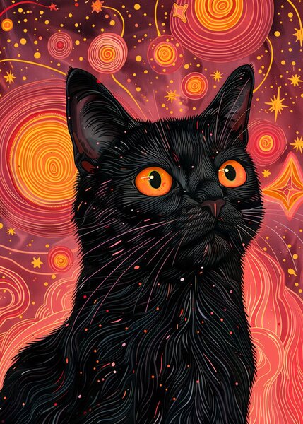 Illustration Candy Cat the Star VI, Justyna Jaszke