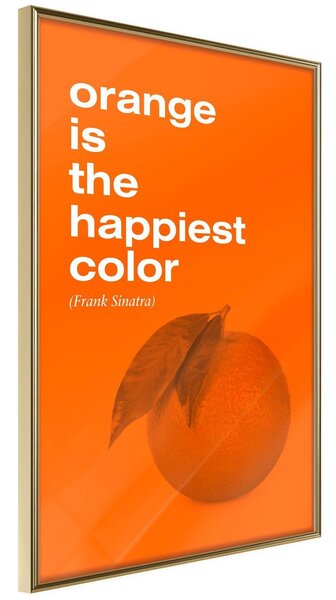 Inramad Poster / Tavla - Orange Colour - 40x60 Guldram