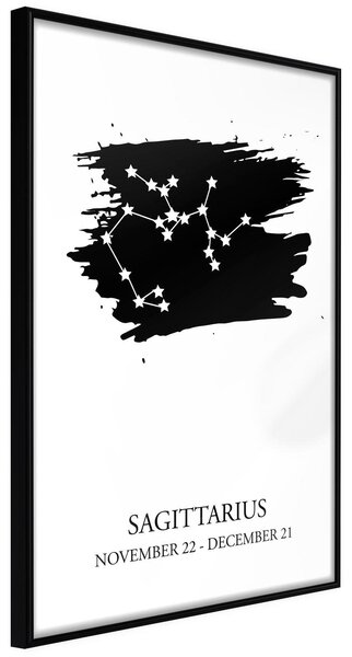Inramad Poster / Tavla - Zodiac: Sagittarius I - 20x30 Svart ram