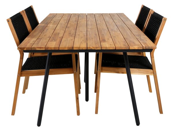 CHAN LITTLE JOHN Matbord 200x100 cm + 4 stolar | Utemöbler