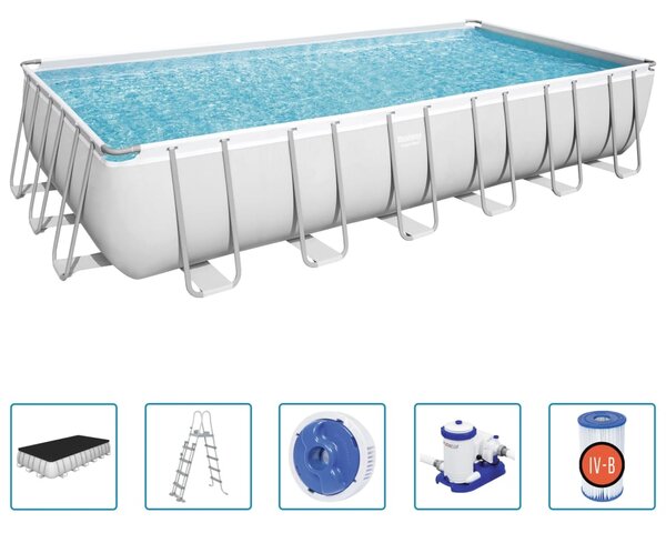 Bestway Pool Power Steel rektangulär 732x366x132 cm