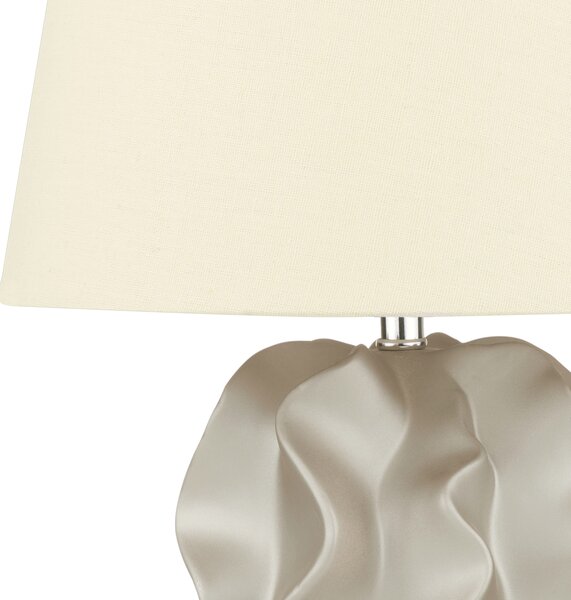 Bordlampa Guld/Beige med Dekorativ Fot Beliani