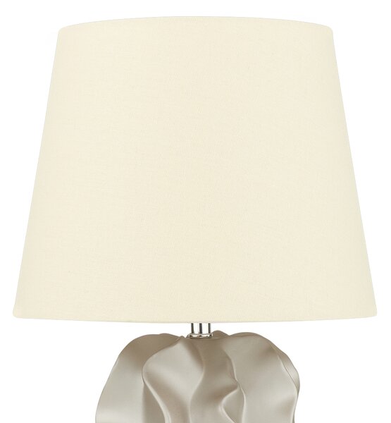 Bordlampa Guld/Beige med Dekorativ Fot Beliani