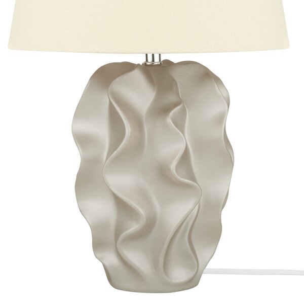 Bordlampa Guld/Beige med Dekorativ Fot Beliani