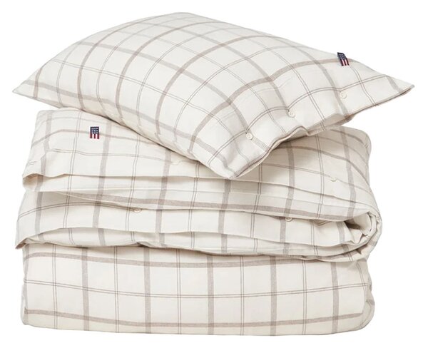 Lexington Checked Cotton Flannel Påslakanset -24 150x210 Vit