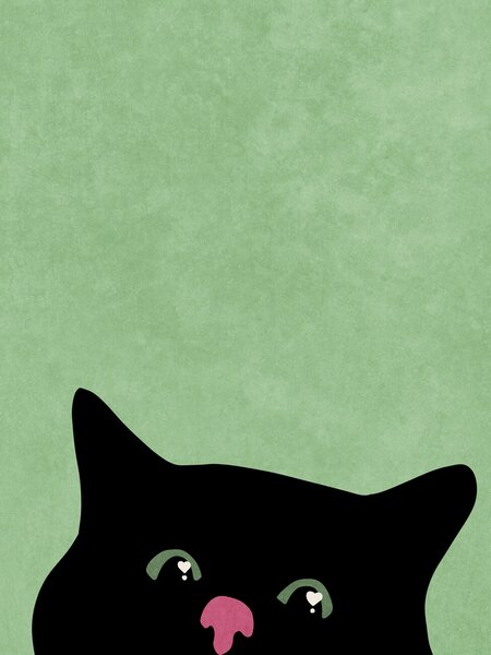 Illustration Curious cat, Raissa Oltmanns, (30 x 40 cm)
