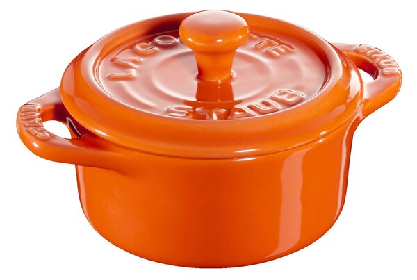 Staub Ceramique Minigryta 10 cm, Rund, Apelsin, Ceramic