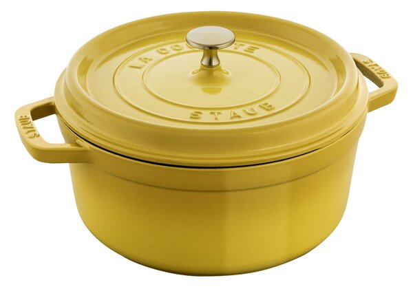 Staub La Cocotte Gryta 24 cm / 3,7 l, Rund, Citron, Gjutjärn